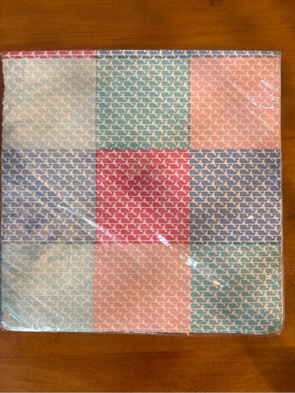 Vineyard Vines Blue Pink White Whale Pattern Lunch Napkins